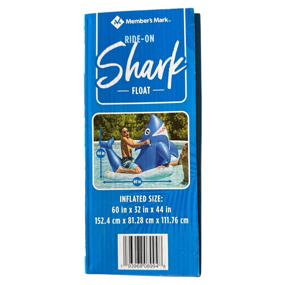 Member's Mark Oversized SHARK Ride-On Pool Water Float New In Box - Picture 6 of 6